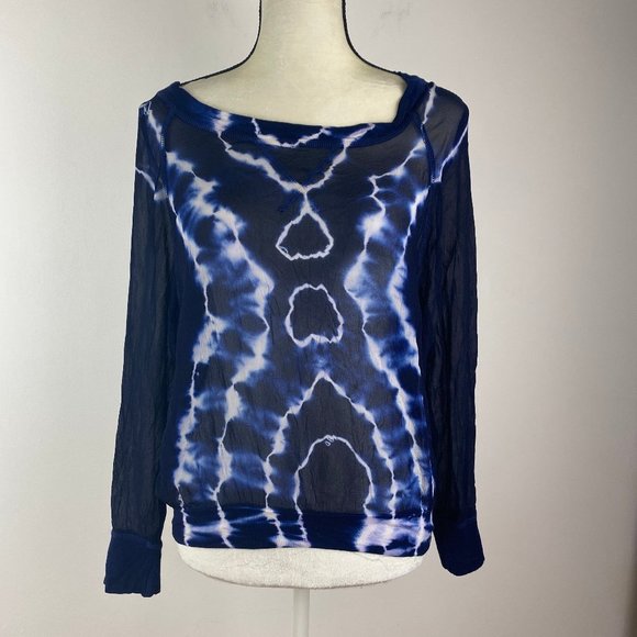 Young Fabulous & Broke Tops - Young Fabulous & Broke Blue Tie Dye Top